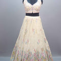 Off-White Embroidered Silk Lehenga Choli with Dupatta