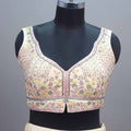 Off-White Embroidered Silk Lehenga Choli with Dupatta