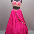 Rani Pink Silk Lehenga Choli Heavy Embroidered Blouse Dupatta