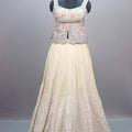 Pastel Blue Off-White Embroidered Lehenga Choli with Dupatta