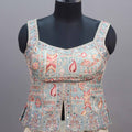 Pastel Blue Off-White Embroidered Lehenga Choli with Dupatta