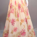 Peach Cream Floral Embroidered Lehenga Choli with Dupatta