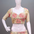 Peach Cream Floral Embroidered Lehenga Choli with Dupatta