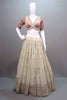 Off-White Embroidered Lehenga Choli with Multicolor Blouse Dupatta