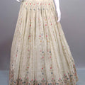 Off-White Embroidered Lehenga Choli with Multicolor Blouse Dupatta