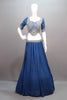Navy Blue Silk Lehenga Choli Heavy Gold Embroidered Blouse Dupatta