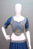 Navy Blue Silk Lehenga Choli Heavy Gold Embroidered Blouse Dupatta