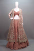 Rose Pink Lehenga Choli Heavy Embroidered Jacket Designer Lehenga