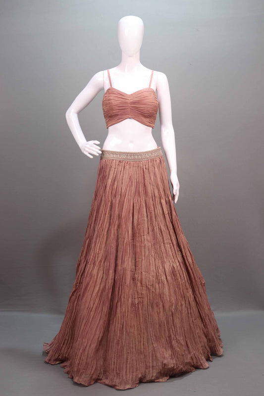 Rose Pink Lehenga Choli Heavy Embroidered Jacket Designer Lehenga