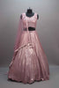 Pink Shimmer Silk Lehenga Choli with Embroidered Blouse Dupatta