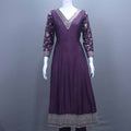 Elegant Purple Silk Anarkali Suit Dupatta Traditional Party Wear