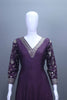 Elegant Purple Silk Anarkali Suit Dupatta Traditional Party Wear