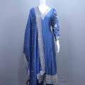 Elegant Blue Silk Anarkali Suit Dupatta Designer Party Wear