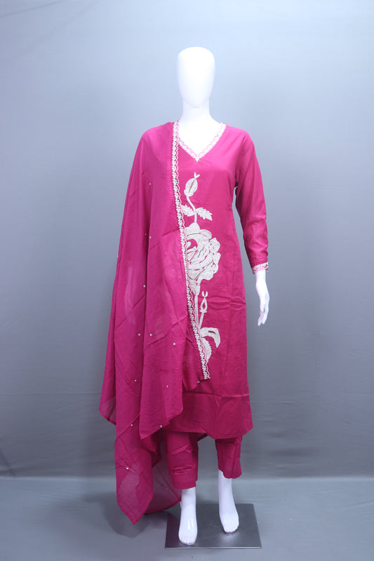 Elegant Magenta Suit Set with Dupatta Ethnic Wear