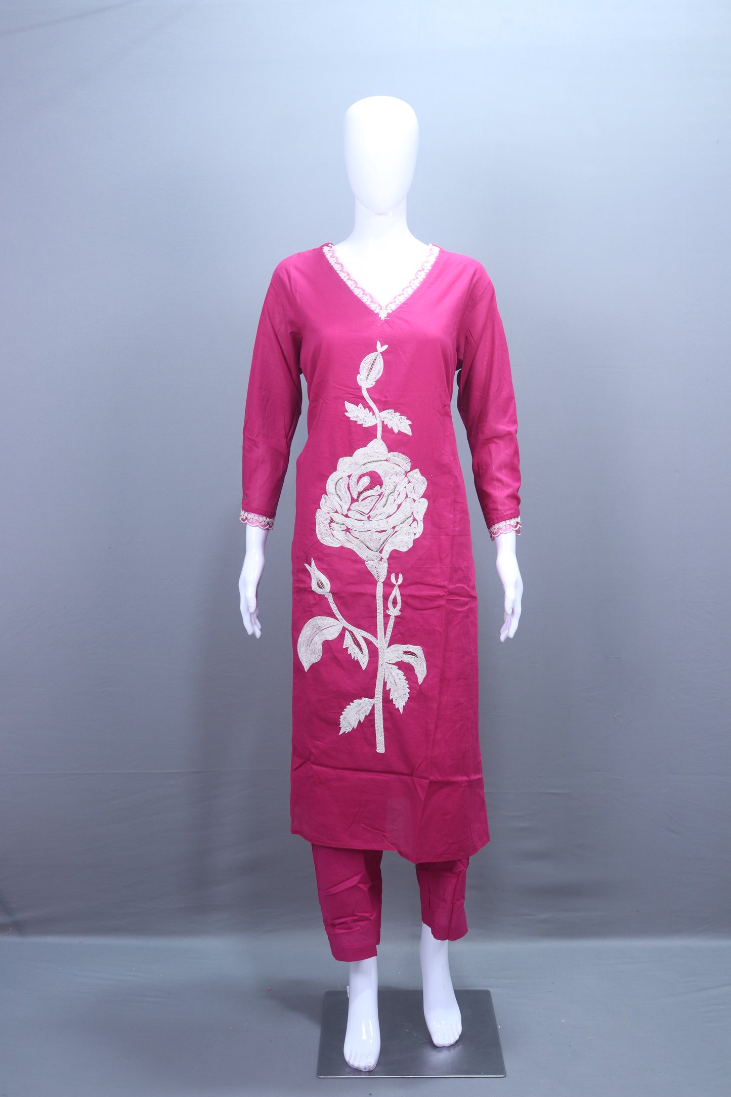 Elegant Magenta Suit Set with Dupatta Ethnic Wear