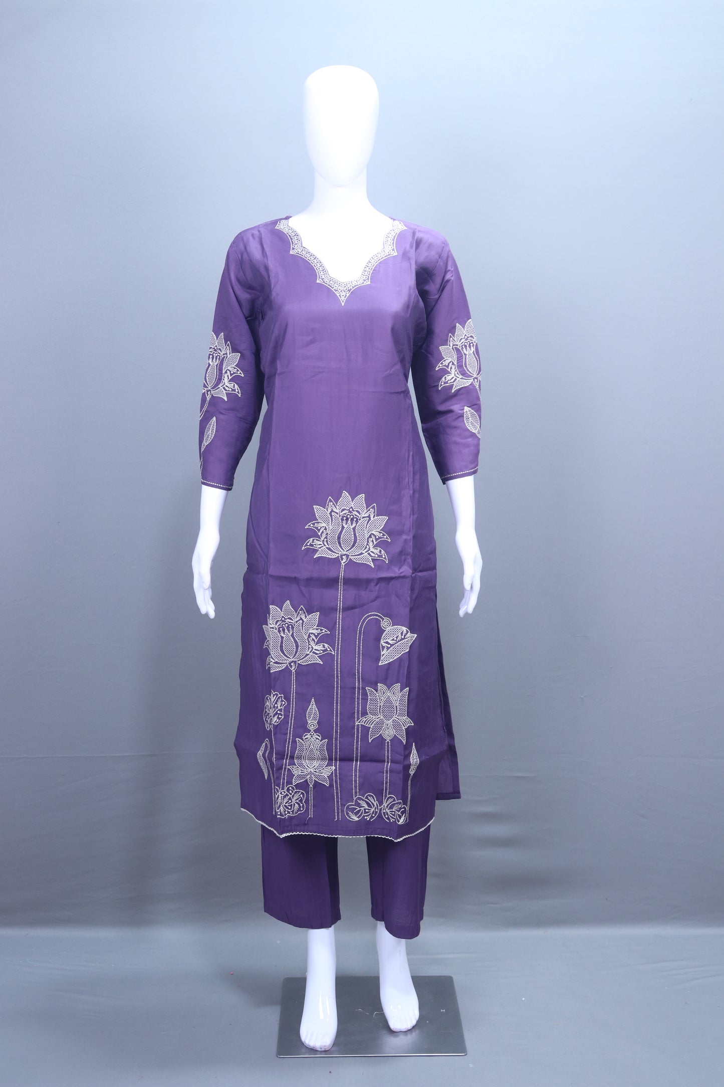 Stylish Purple Suit Set Dupatta Casual Occasions