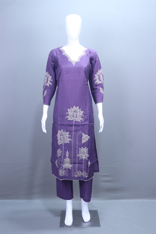 Stylish Purple Suit Set Dupatta Casual Occasions