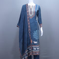 Stylish Blue Suit Set  Neckline Dupatta Casual Occasions