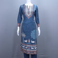 Stylish Blue Suit Set Neckline Dupatta Casual Occasions