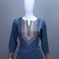 Stylish Blue Suit Set Neckline Dupatta Casual Occasions