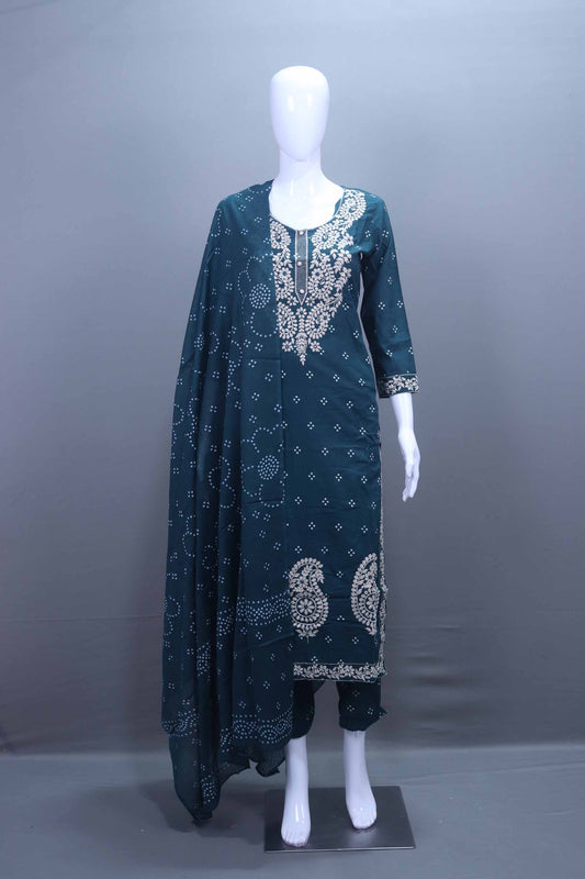 Teal Blue Salwar Suit Set Dupatta Traditional Ethnic Wear