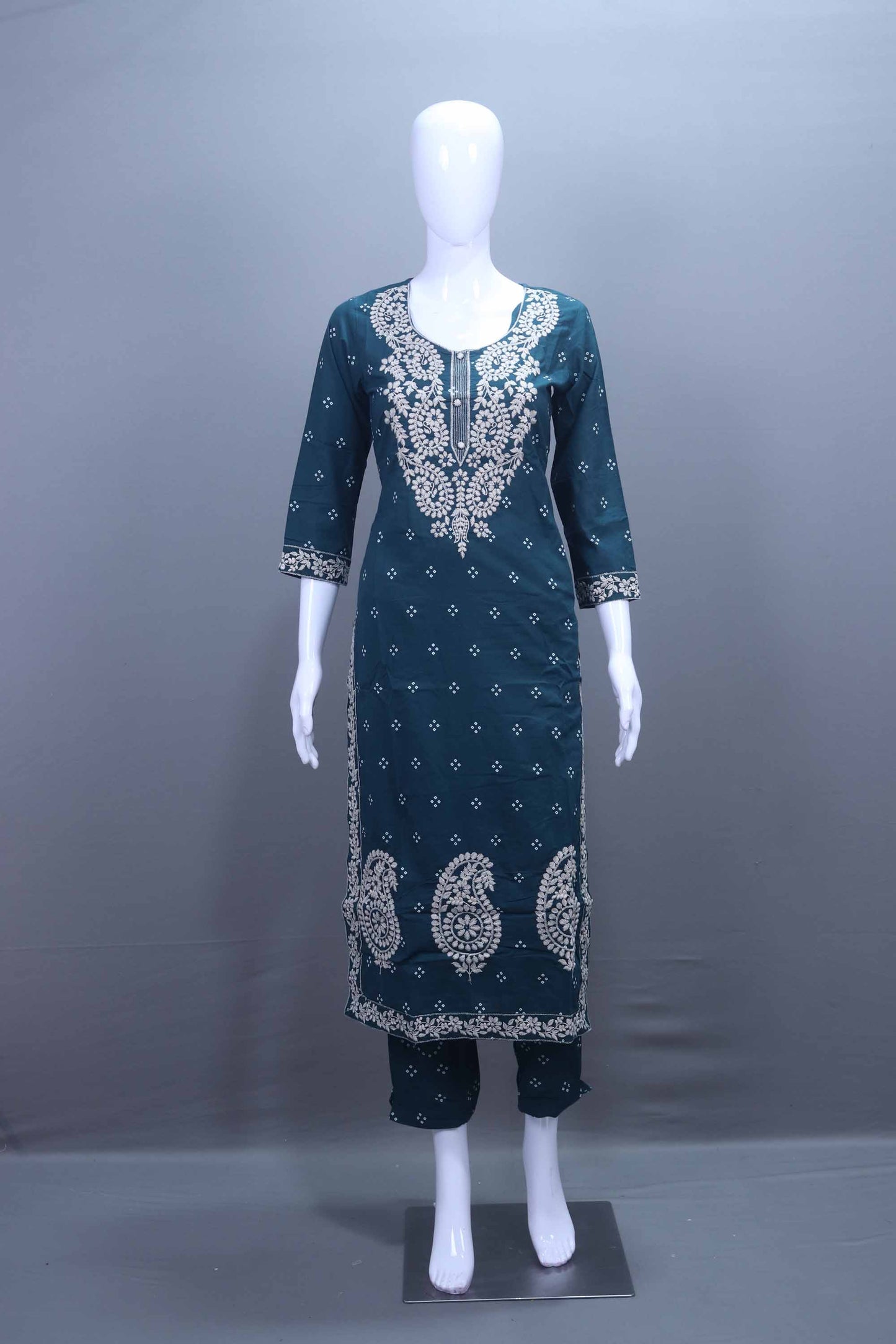 Teal Blue Salwar Suit Set Dupatta Traditional Ethnic Wear