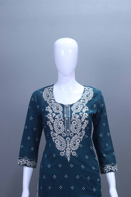 Teal Blue Salwar Suit Set Dupatta Traditional Ethnic Wear