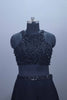 Designer Black Crop Top Skirt Set Stylish Party Wear