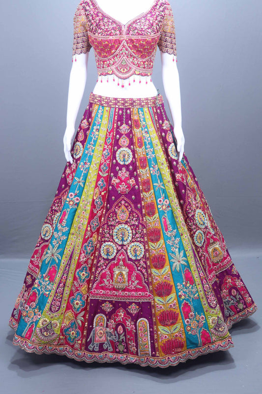 Multicolor Designer Bridal Lehenga Choli Dupatta Festive Wear