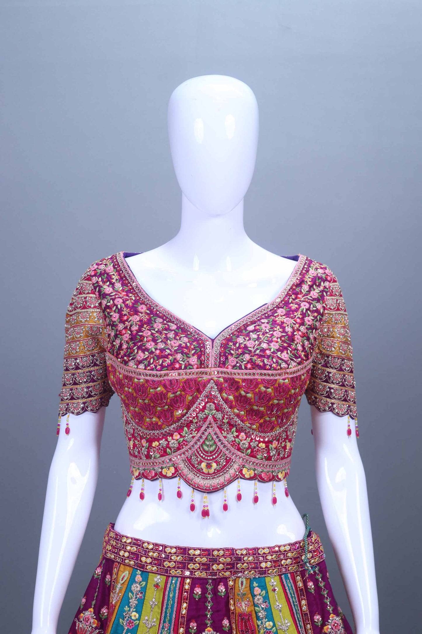 Multicolor Designer Bridal Lehenga Choli Dupatta Festive Wear