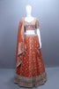 Rust Orange Silk Bridal Lehenga Choli  Dupatta