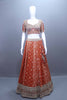 Rust Orange Silk Bridal Lehenga Choli  Dupatta
