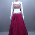 Designer Maroon Lehenga Skirt Handwork Choli Set