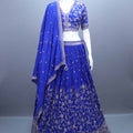 Royal Blue Banarasi Silk Lehenga Choli Party Wear