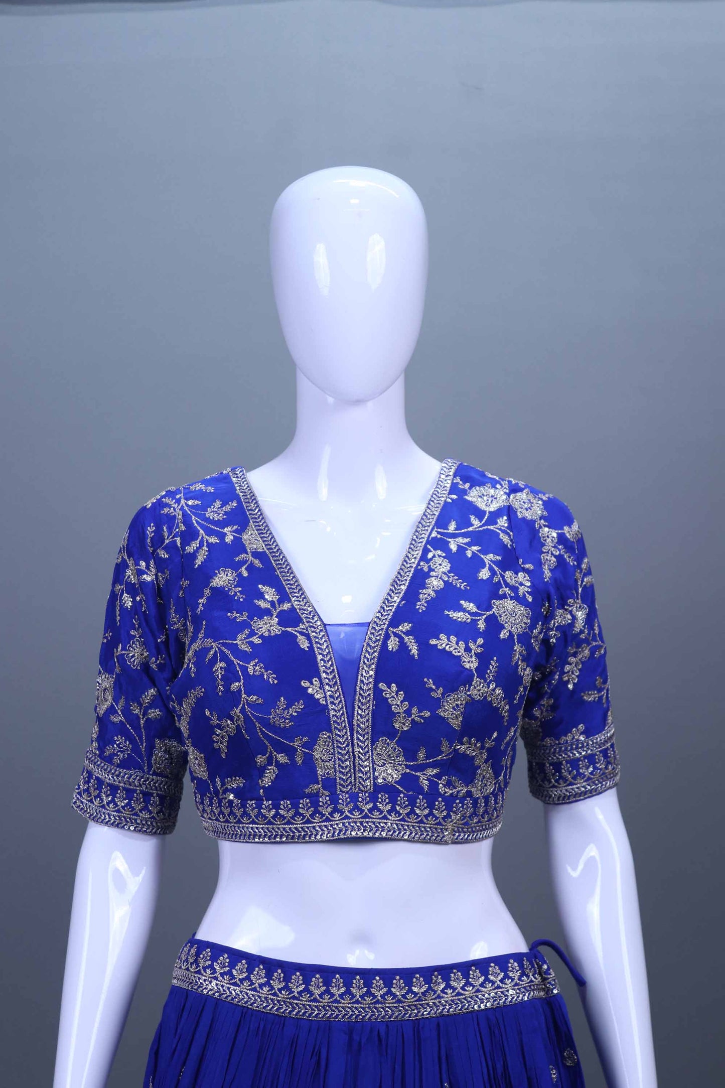 Royal Blue Banarasi Silk Lehenga Choli Party Wear