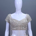 Elegant Ivory Satin Silk Lehenga Choli  Net Dupatta