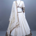 Ivory Silk Lehenga Set Designer Blouse Dupatta Festive Wear
