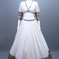 Ivory Silk Lehenga Set Designer Blouse Dupatta Festive Wear