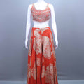 Designer Orange Embroidered Silk Palazzo Choli  Festive Wear