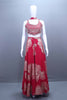 Designer Red Embroidered Crop Top and Palazzo Set 