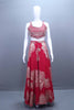 Designer Red Embroidered Crop Top and Palazzo Set