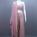 Pink Embroidered Lehenga Choli with Dupatta Set