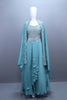Elegant Aqua Blue Embroidered Lehenga Choli with Dupatta