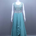 Elegant Aqua Blue Embroidered Lehenga Choli with Dupatta