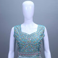 Elegant Aqua Blue Embroidered Lehenga Choli with Dupatta