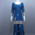 Blue Embroidered Salwar Suit with Dupatta Ethnic Wear