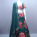 Dark Green Lehenga Choli with Embroidered Dupatta 