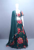 Dark Green Lehenga Choli with Embroidered Dupatta 