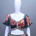 Dark Green Lehenga Choli with Embroidered Dupatta