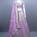 Lavender Embroidered Silk Lehenga Choli Net Dupatta